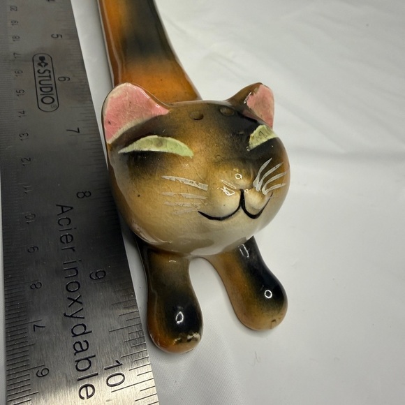 Vintage Ceramic Cat Salt/Pepper Japan just 1 cat - Picture 3 of 7
